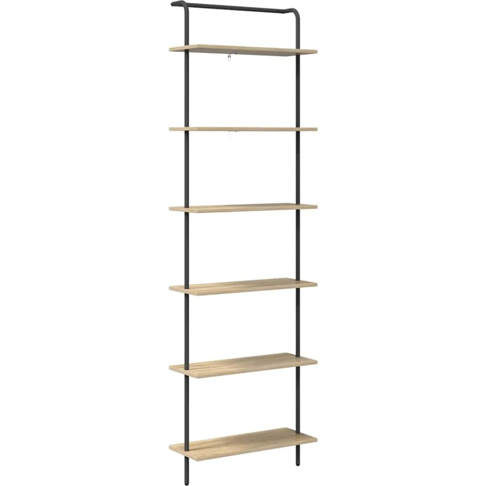 vidaXL Boekenkast 6-laags 60 x 24 x 203 cm Bewerkt hout Sonoma Eiken, foto 3