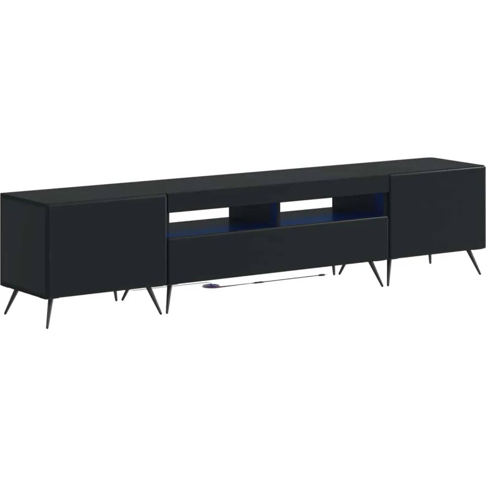 vidaXL LED tv-meubel BREDA 3 st Zwart Bewerkt hout, foto 4