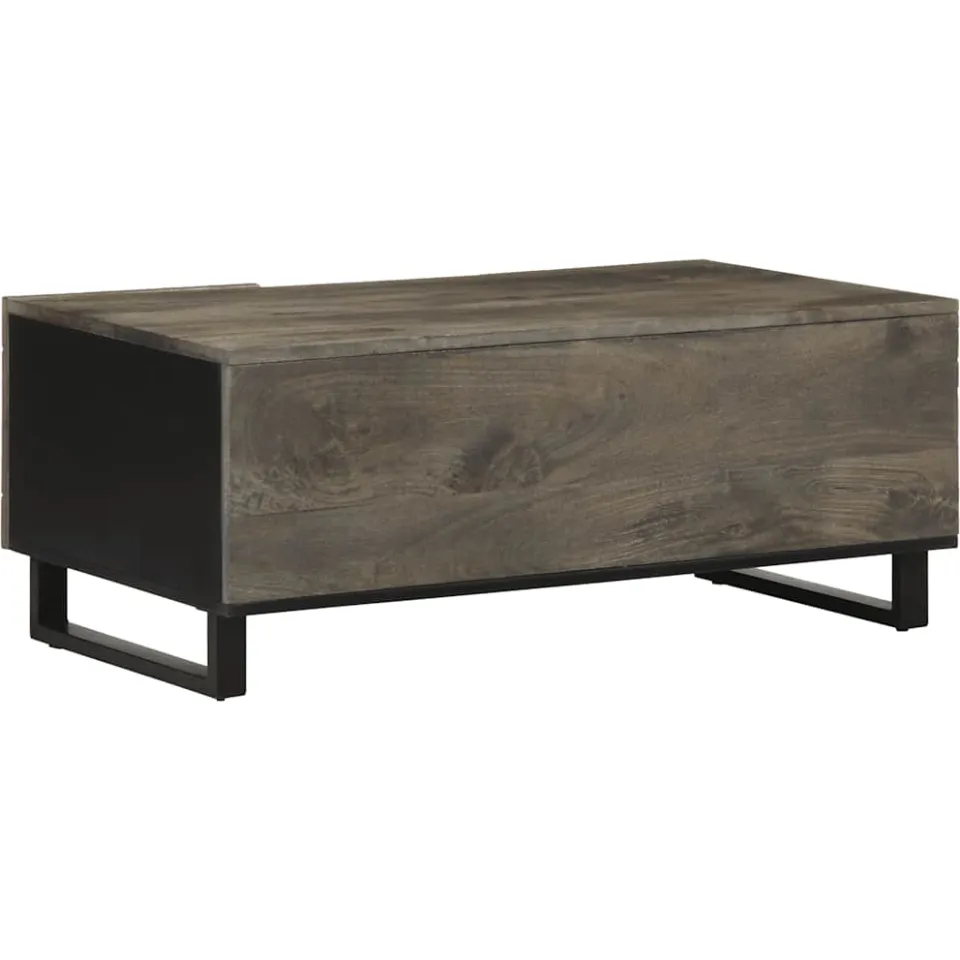 vidaXL Salontafel 100x54x40 cm massief mangohout zwart, foto 4