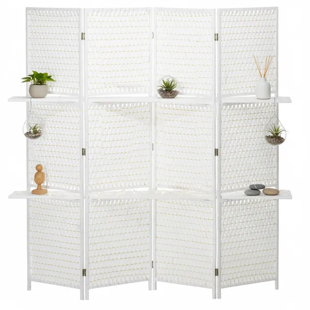 Homcom Privacy Scherm-Papier-181L x 1,6B x 180H cm-Wit stro-wit