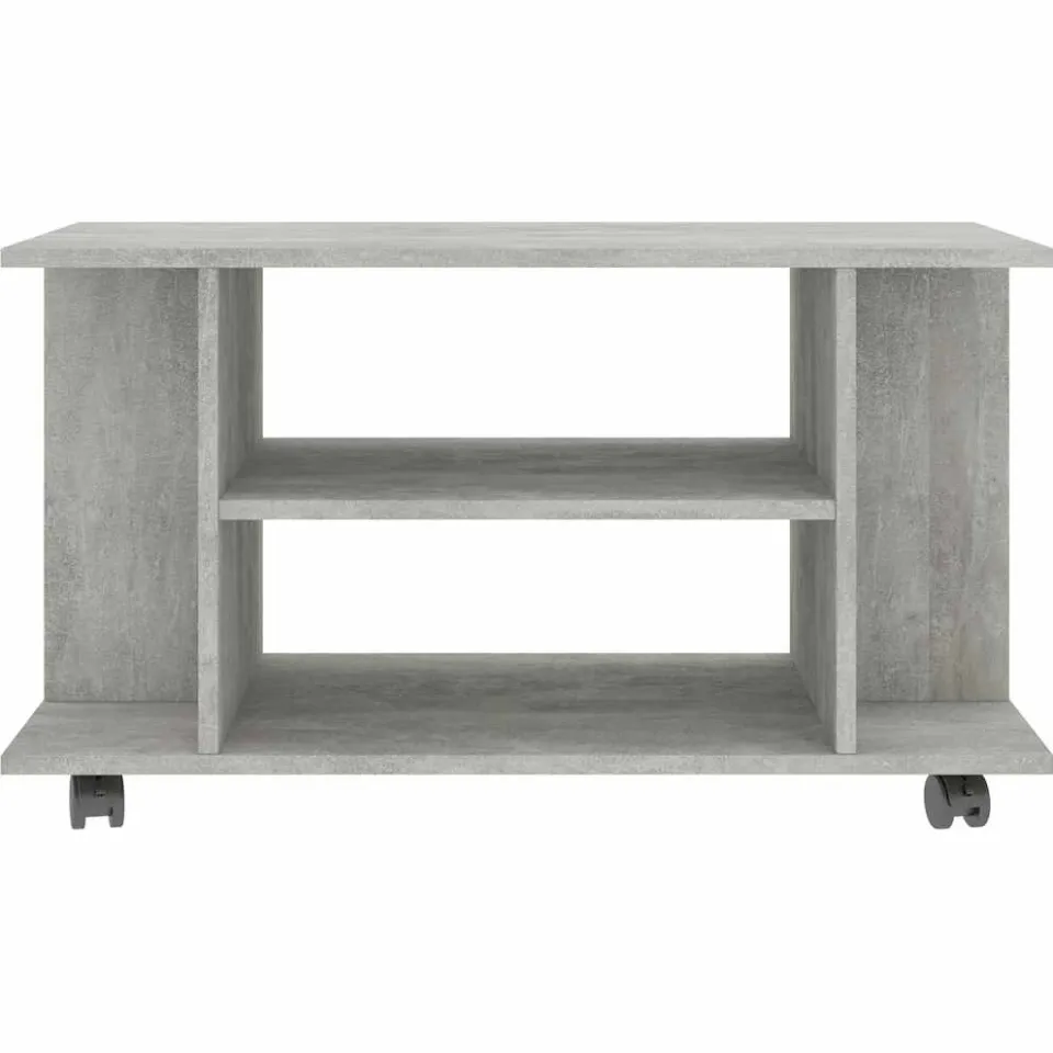 vidaXL Tv-meubel met wieltjes 80x40x45 cm bewerkt hout betongrijs