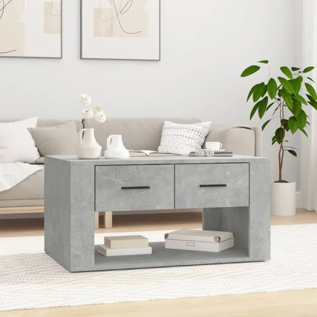 vidaXL Salontafel 80x50x40 cm bewerkt hout betongrijs grijs