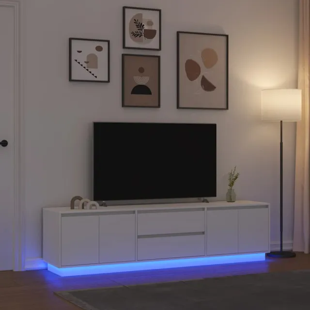 vidaXL Tv-meubel met LED-verlichting 193,5x41x50 cm wit, foto 2
