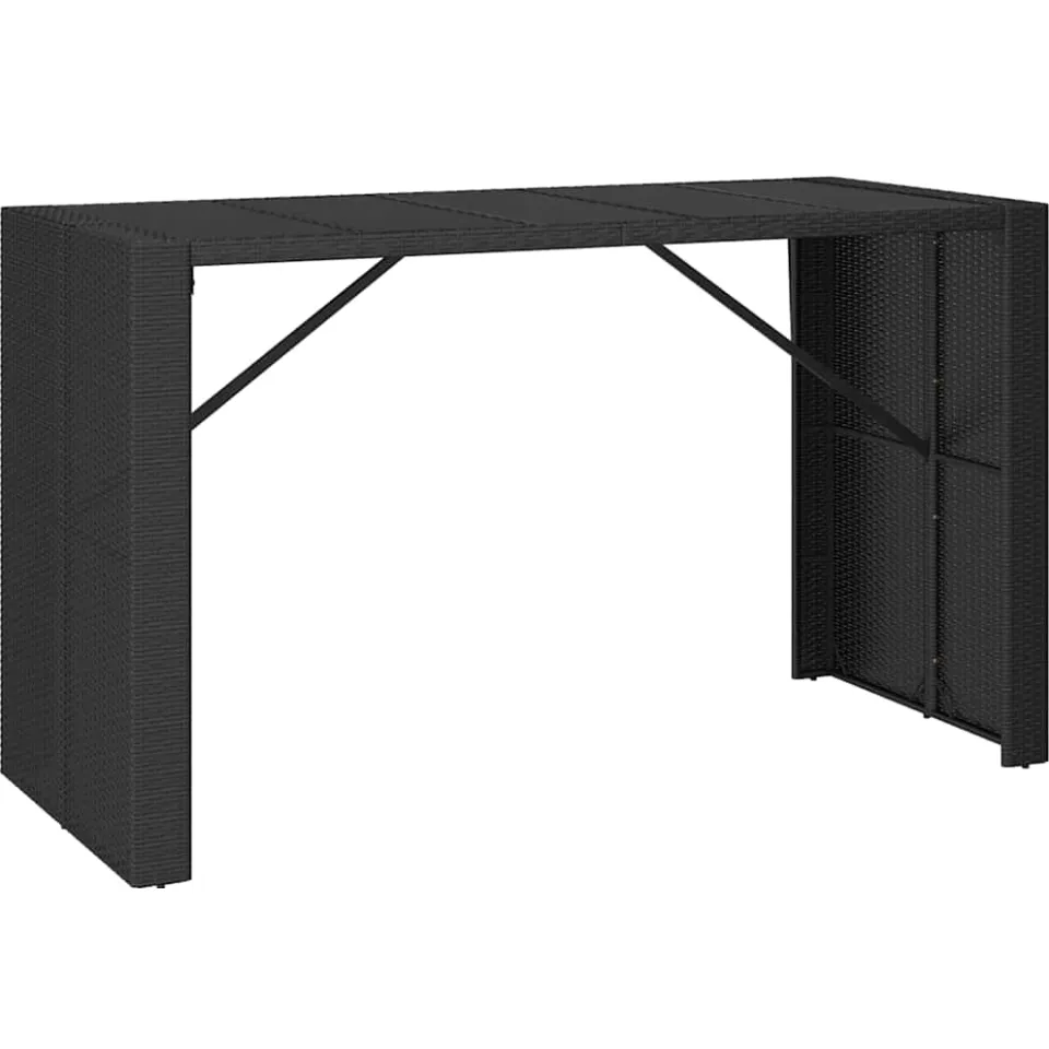 vidaXL 9-delige Tuinbarset poly rattan en massief acaciahout zwart, foto 3