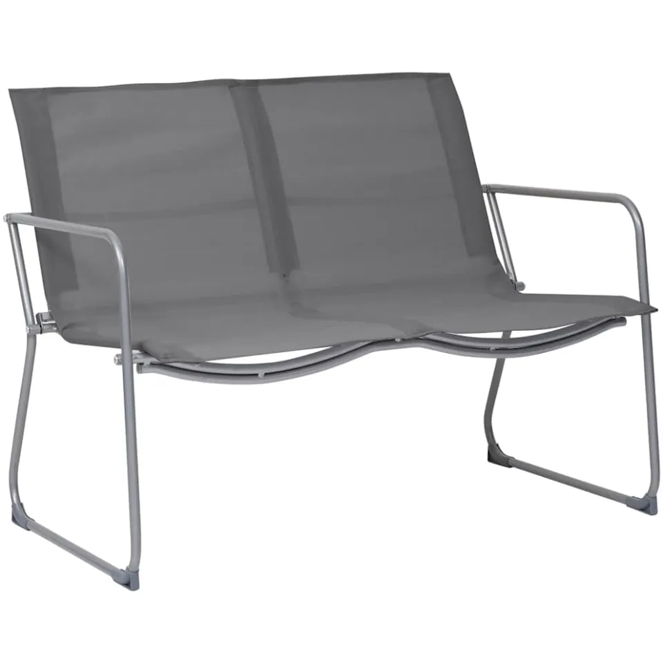 vidaXL 4-delige Loungeset stof en staal grijs, foto 3