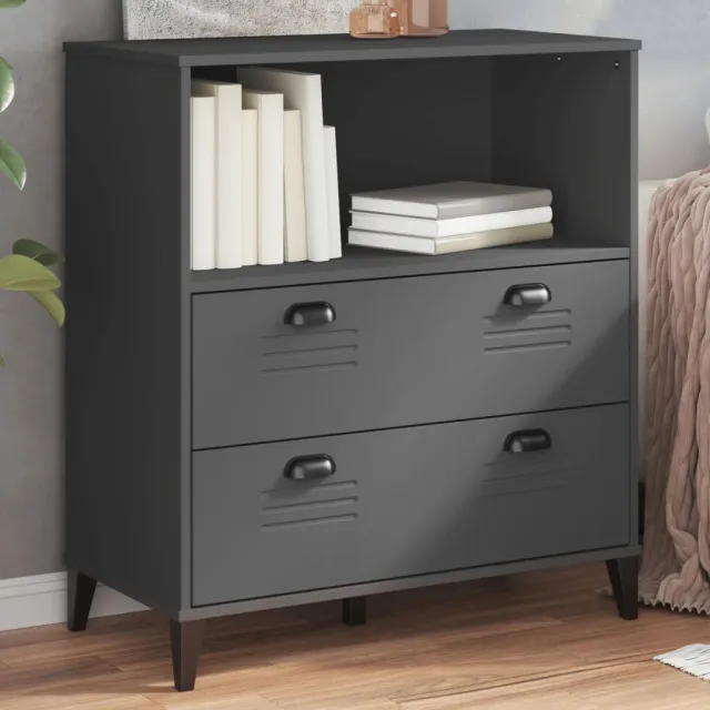 vidaXL Boekenkast VIKEN 80x40x90 cm bewerkt hout antracietgrijs, foto 2