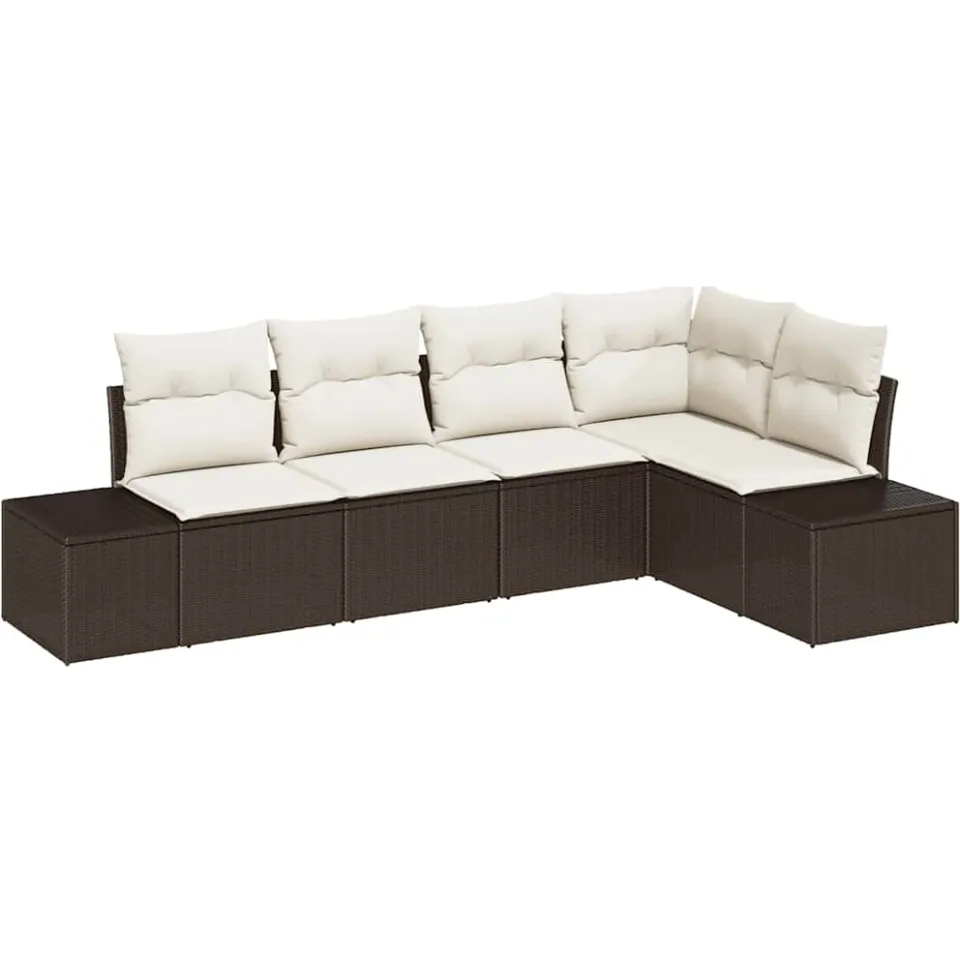 vidaXL Tuin Sofa Set 5 st Bruin poly rattan