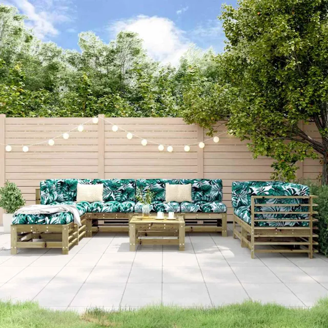vidaXL 9-delige Loungeset geïmpregneerd grenenhout bruin, foto 2