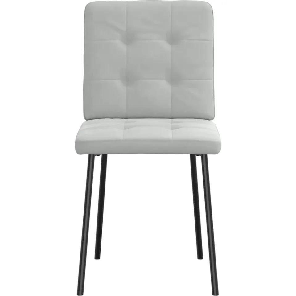 vidaXL Eetkamerstoelen 6 st fluweel lichtgrijs grijs, foto 4