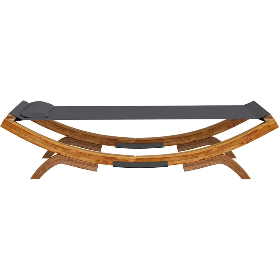 vidaXL Loungebed 100x188,5x44 cm massief gebogen hout antracietkleurig, foto 4