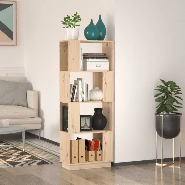 vidaXL Boekenkast/kamerscherm 51x25x132 cm massief grenenhout bruin, foto 2