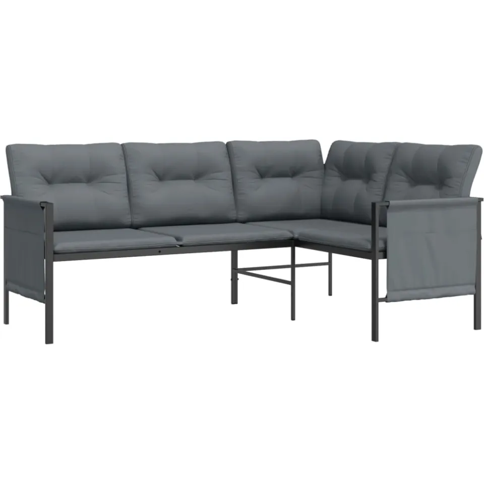 vidaXL 2-delige Loungeset staal antracietkleurig, foto 3