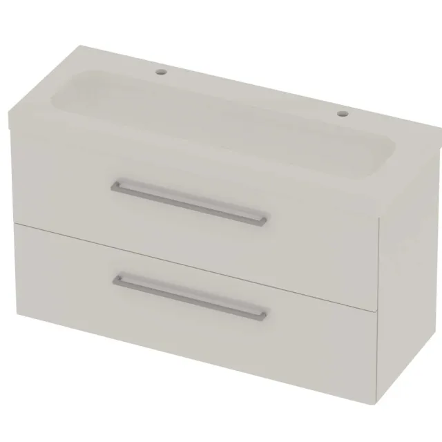 Basic-Line Moby 46 Badmeubelset Polystone 120x46x66 cm M46GWDHW1202 Ice White Glans Wit