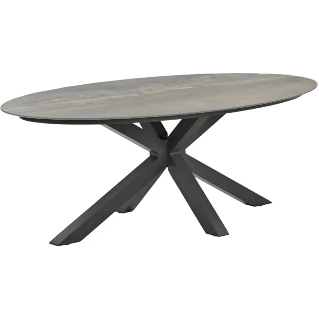 Garden Impressions Scotland tafel - 230x115 cm - carbon black - Centostone Rome bronze Bruin