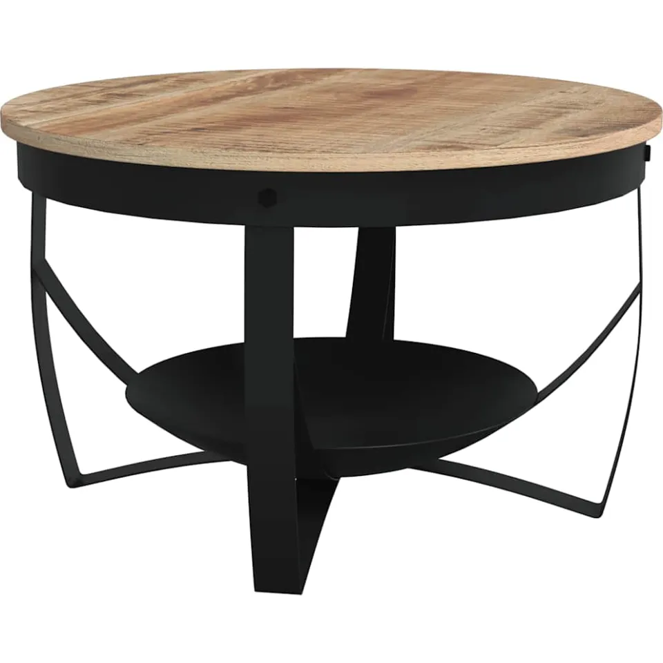 vidaXL Salontafel Ø 68x43 cm ruw mangohout Bruin