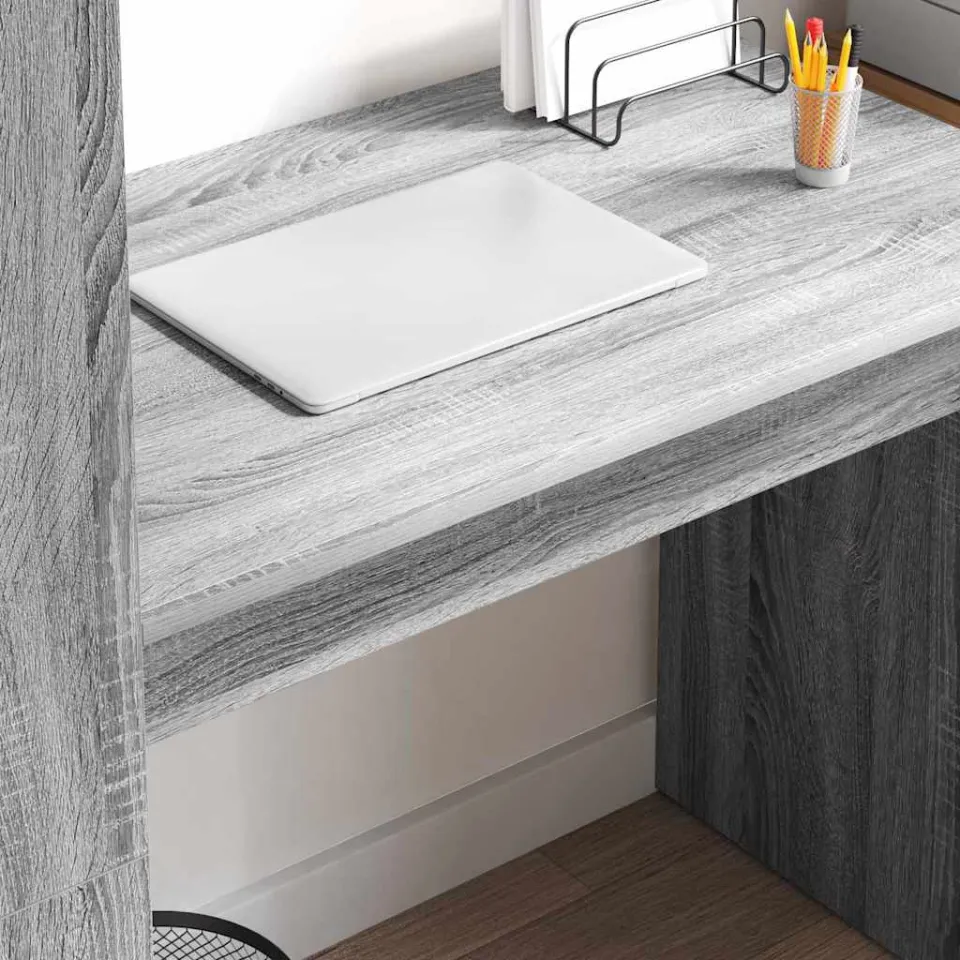 vidaXL Bureau Grijs Sonoma 113 x 54 x 120 cm Bewerkt hout, foto 4