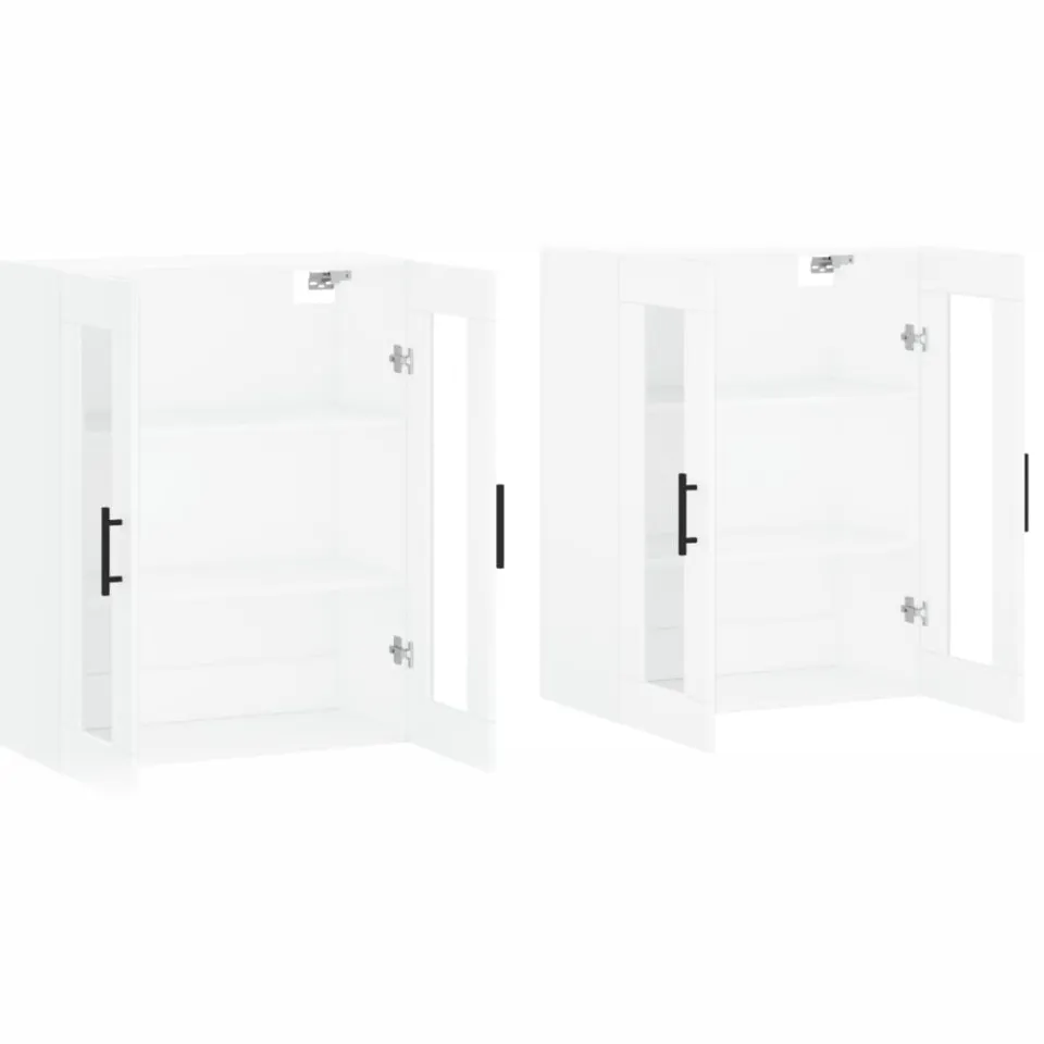 vidaXL Hangkasten 2 st bewerkt hout wit
