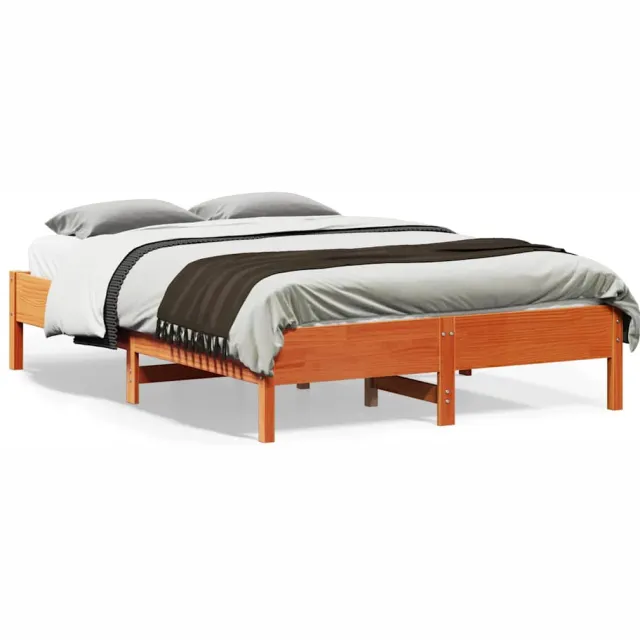 vidaXL Bedframe zonder matras massief grenenhout wasbruin 120x190 cm