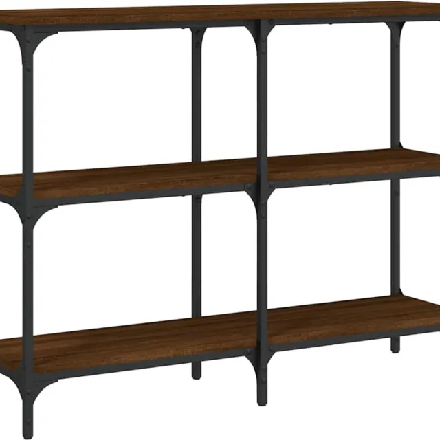vidaXL Wandtafel - 100x29x75 - cm - bewerkt - hout - bruin - eikenkleur bruineiken