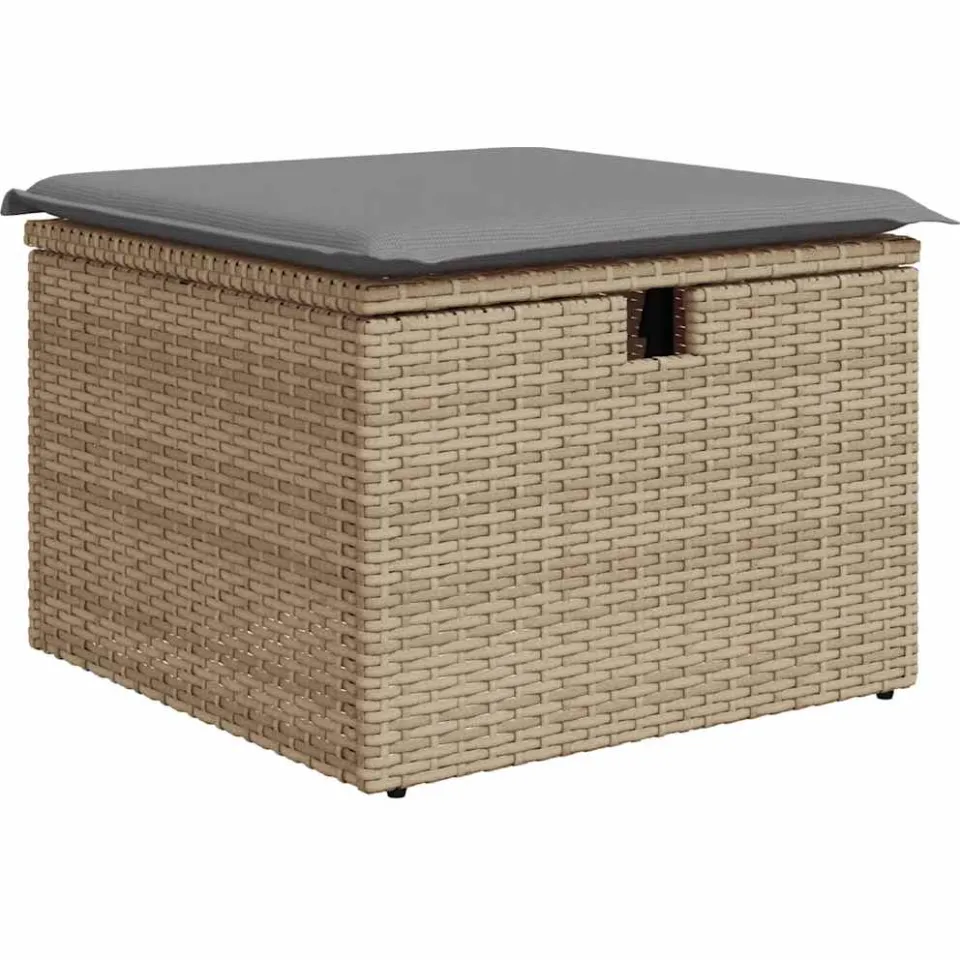 vidaXL 2-delige Loungeset met kussens poly rattan acacia beige, foto 4