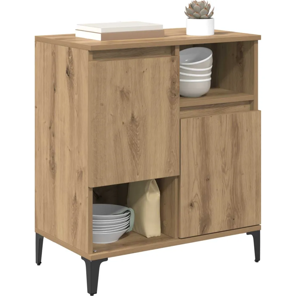 vidaXL Dressoir Artisan Eiken 60 x 35 x 70 cm Bewerkt hout Bruin