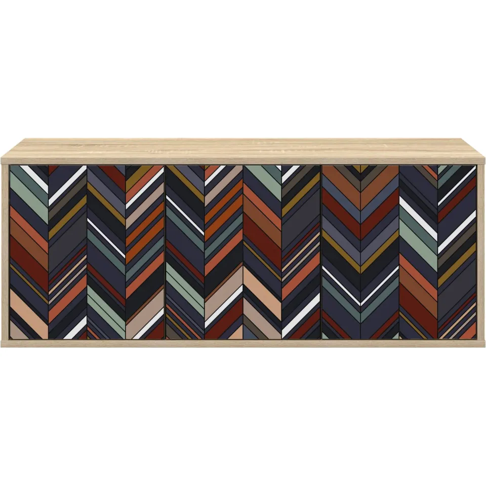 vidaXL Wandgemonteerd tv-meubel OMMEN 102 x 33 x 40 cm Sonoma Eiken, foto 4