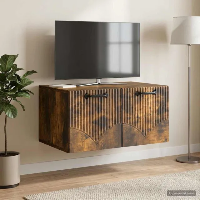 vidaXL Wandbeugel TV-kast Gerookt eiken 59,5 x 41 x 30 cm Bewerkt hout Bruin