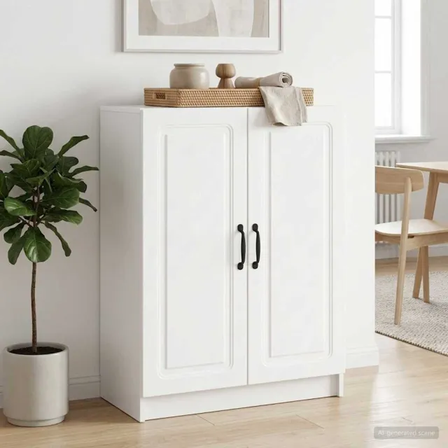 vidaXL Dressoir Hoogglans Wit 66 x 34,5 x 87 cm Bewerkt hout