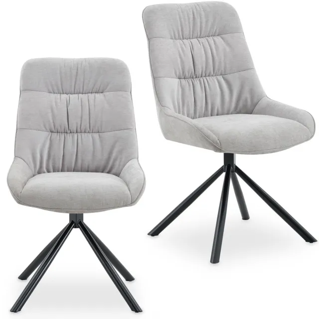 IDIMEX Eetkamerstoelen LIBRA, set van 2, draaibaar – grijs