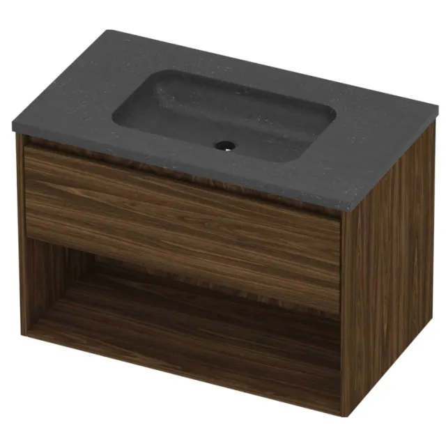 Proline Rollo Badmeubelset Hardsteen Elegant Schap 80x46x54 cm Blue Stone Cabana Oak Eiken