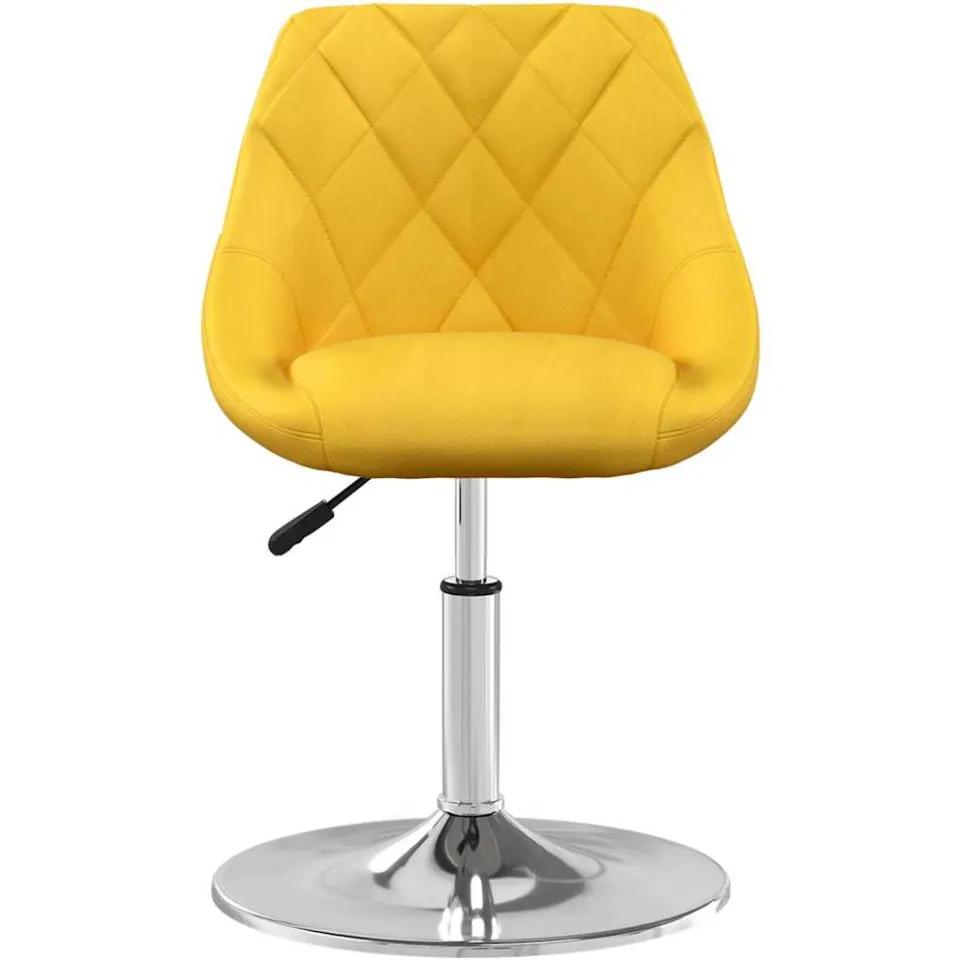 vidaXL Eetkamerstoelen draaibaar 4 st fluweel mosterdgeel, foto 4