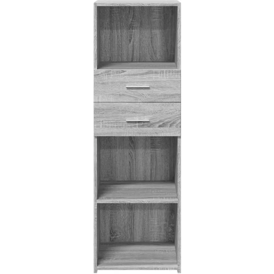 vidaXL Hoge kast 40x42,5x124 cm bewerkt hout grijs sonoma eikenkleurig