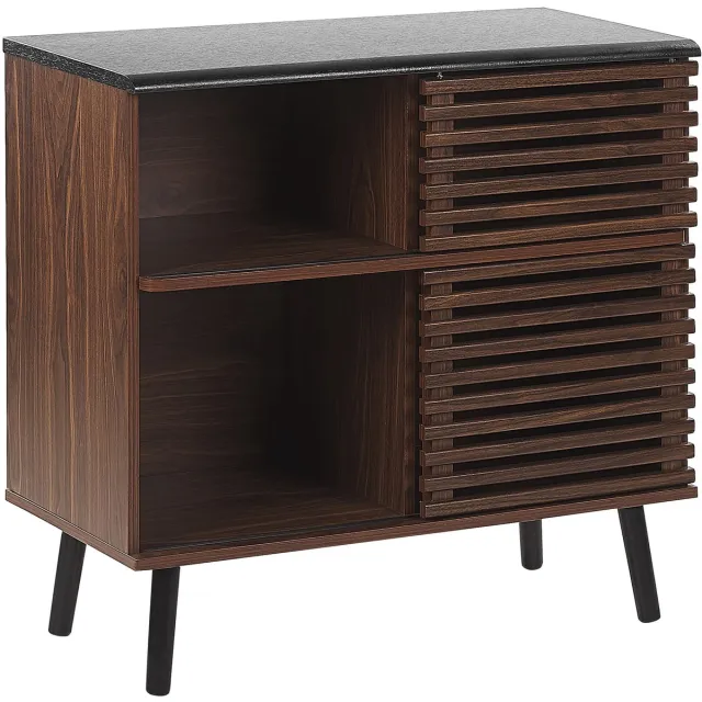 Beliani PERTH - Sideboard - Donkere houtkleur - MDF Bruin