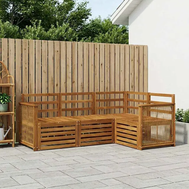 vidaXL Buiten bankenset 4 st 4-zits Naturel Massief Acaciahout