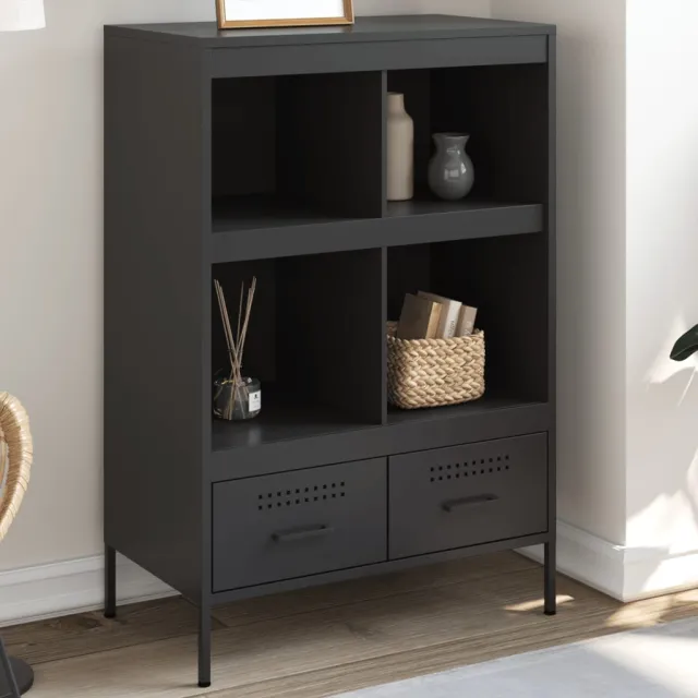 vidaXL Hoge kast 68x39x101,5 cm staal zwart, foto 2