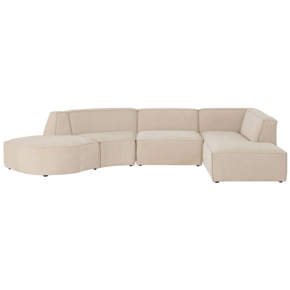 NOUS Living hoekbank met ronde hoek Newton - beige
