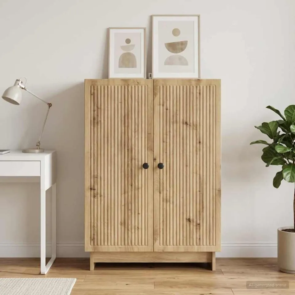 vidaXL Dressoir Artisanaal eiken 66 x 34,5 x 90 cm Bewerkt hout, foto 3