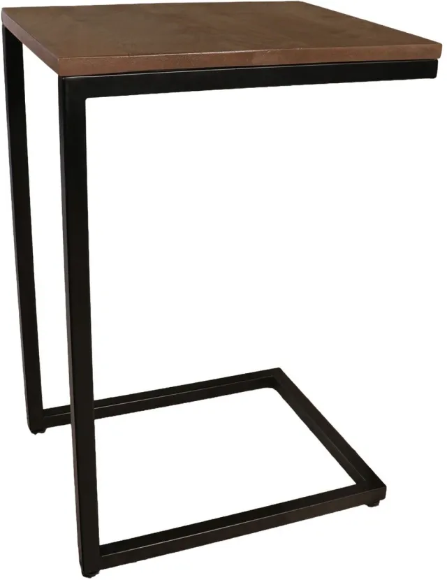 Lizzely Garden & Living Bijzettafel Jerry 55cm walnoot duurzaam mangohout laptoptafel mango side table