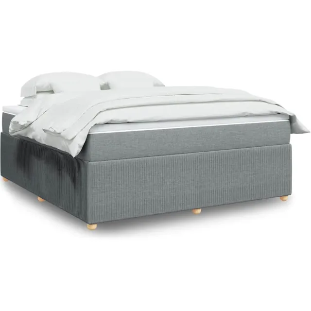 vidaXL Boxspring met matras stof lichtgrijs 180x200 cm grijs
