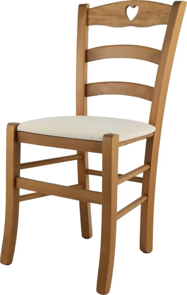 t m c s Tommychairs Cuore - Eetkamerstoel - 1 Stuk - Eikenhout - Stof