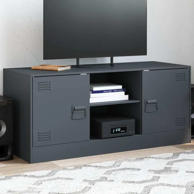 vidaXL Tv-meubel 99x39x44 cm staal antracietkleurig, foto 2
