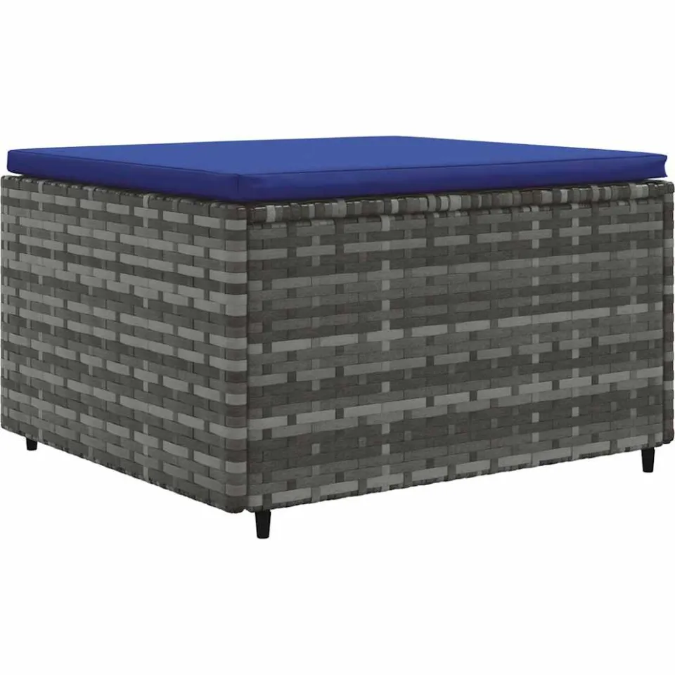 vidaXL 5-delige Loungeset met kussens poly rattan grijs, foto 4
