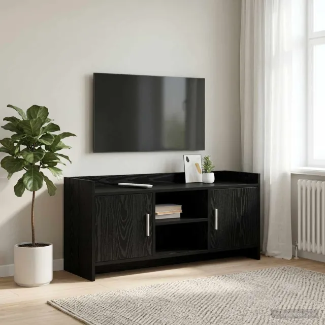 vidaXL TV-kast 102 x 33 x 47 cm Zwart eiken Bewerkt hout