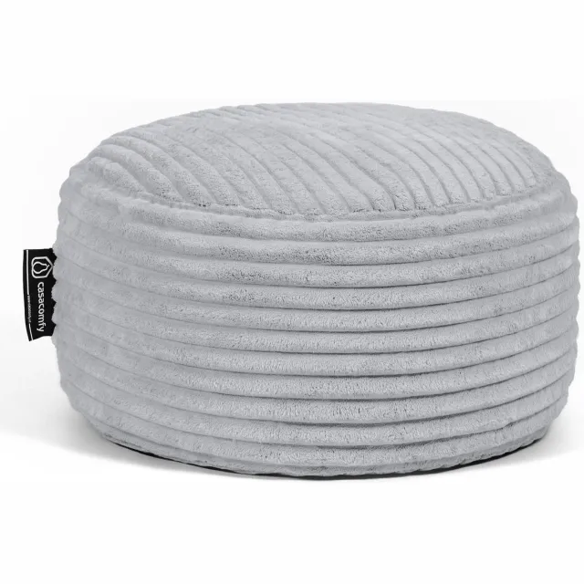 Casacomfy Poeffie - Poef - Groot Rond - Corduroy - 60x60x35 cm - Grijs