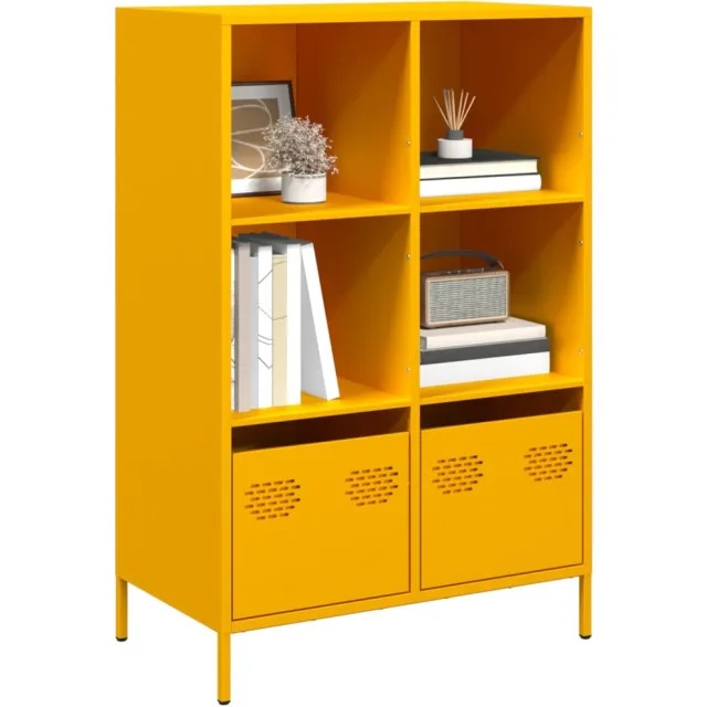 vidaXL Hoge kast 68x39x103,5 cm staal mosterdgeel