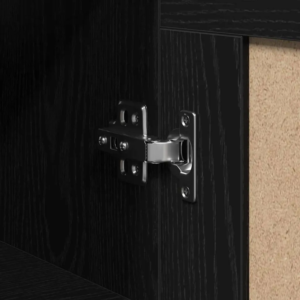 vidaXL Wandkast Zwart Eiken 69,5 x 34 x 90 cm Bewerkt hout, foto 4