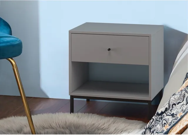 Notio Living Celine-Nachtkastje - 1 Lade - Grijs