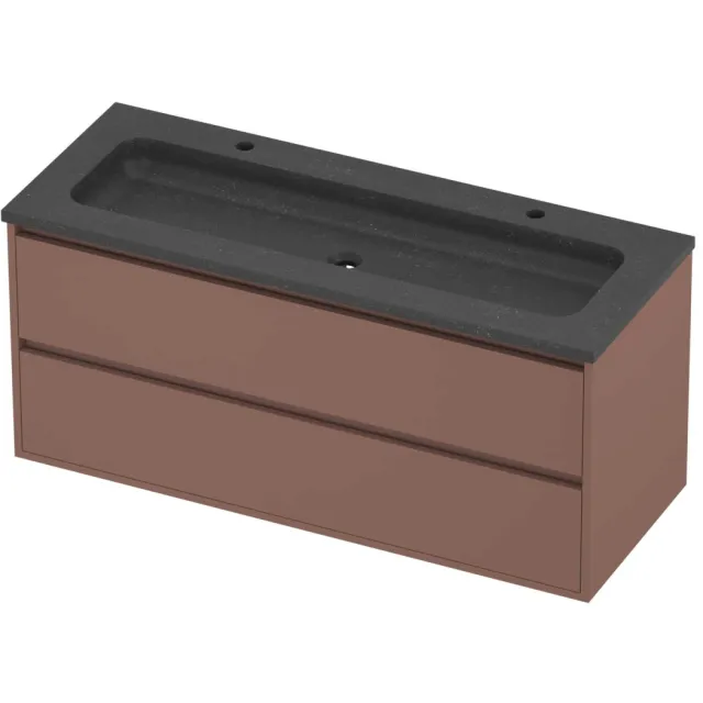 Proline Rollo Badmeubelset Hardsteen Elegant 2 Gaten 120x46x54 cm Blue Stone Beauty Blush Rosé Goud