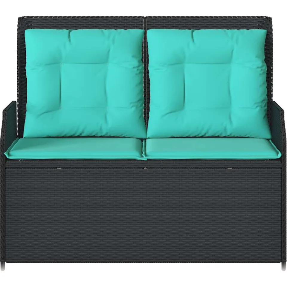 vidaXL Tuinbank Zwart poly rattan, foto 4