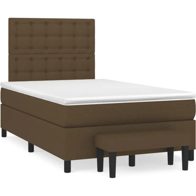 vidaXL Boxspring met matras stof donkerbruin 120x190 cm bruin